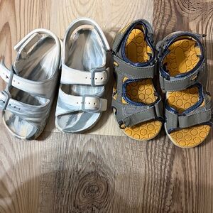 Khombu Kids Sandals (size 11) and Unbranded Kid Sandals (size 9-10).